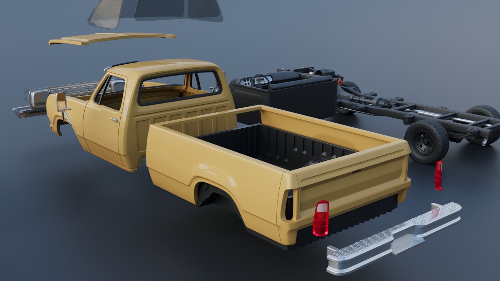 3d printed Dodge Power Wagon W150 1979 model car collectible replica