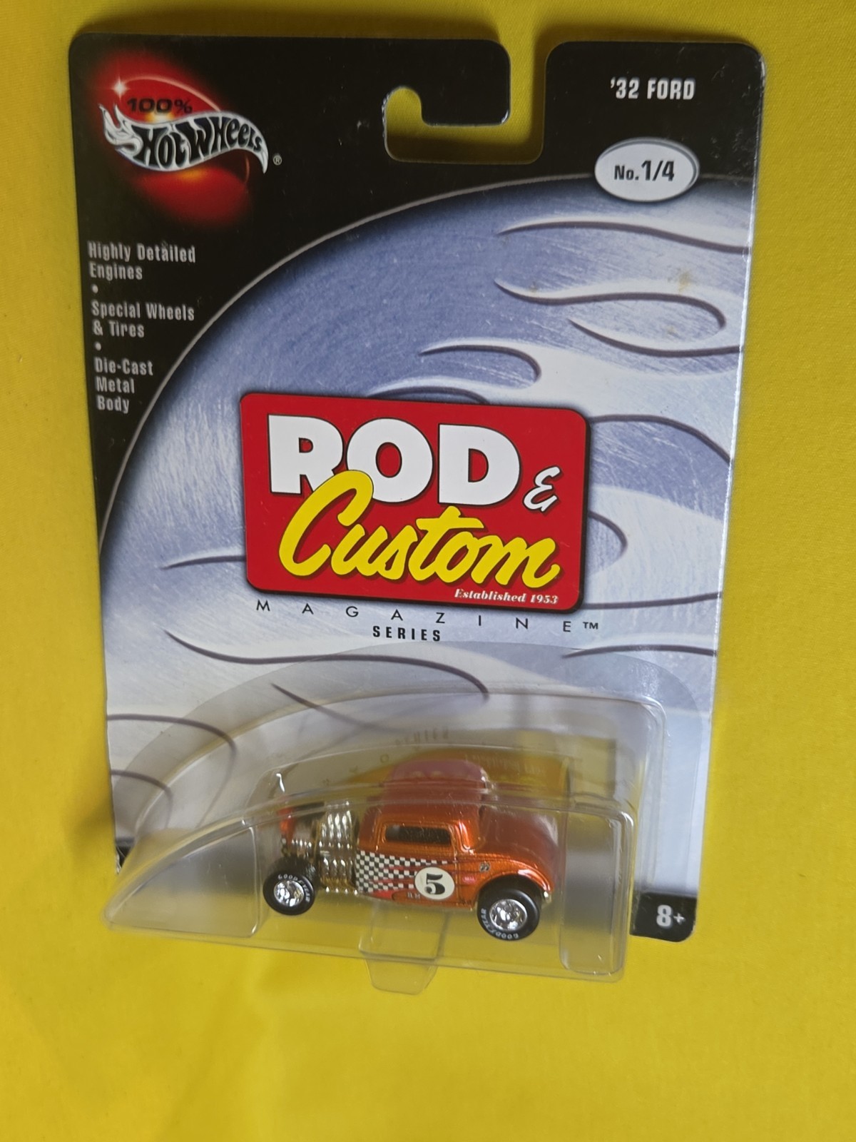 2002 Hot Wheels 100% Rod & Custom Series 1/4 ’32 FORD Orange RR & Gift 🔥48