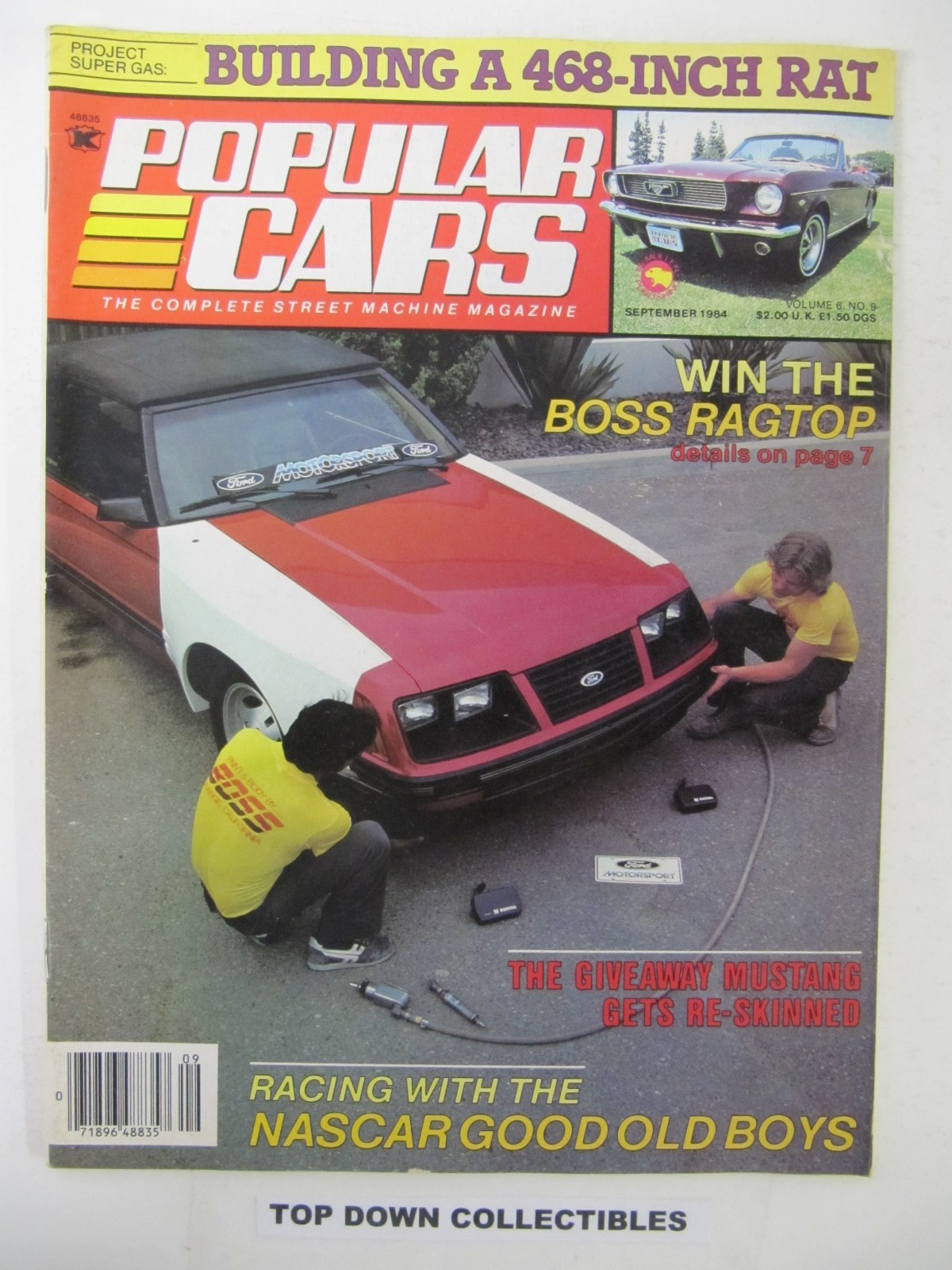 Popular Cars Magazine Sept.1984 Ken Boyer, 1966 Mustang Convertible