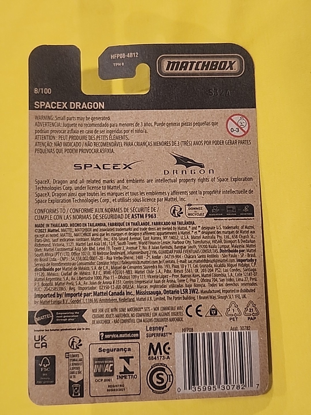 Matchbox 70 Years SpaceX Dragon 8/100 ELON MUSK CAPSULE 🔥A3