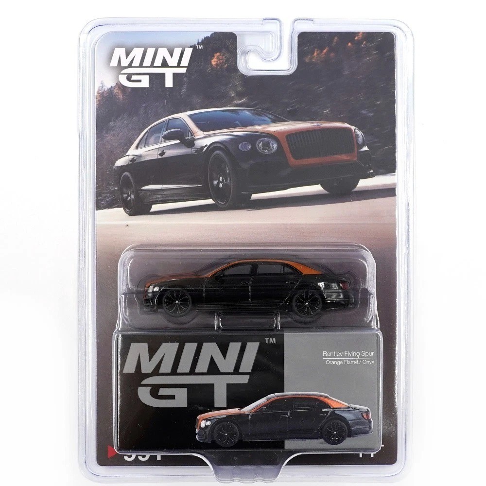 MINI GT 1:64 Bentley Flying Spur Orange Flame / Onyx Black Model MGT00991-P11