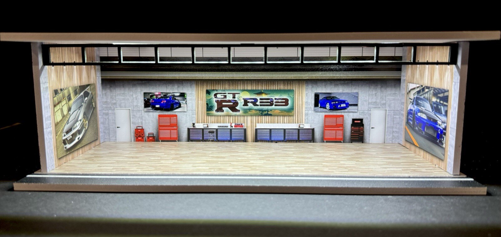 Nissan R33 Interior Theme FOR Hot Wheels 1:64 Model Diorama Garage LED Lighting!