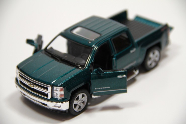 5″ Kinsmart 2014 Chevrolet Silverado Truck Diecast Model Toy 1:46 Chevy – GREEN