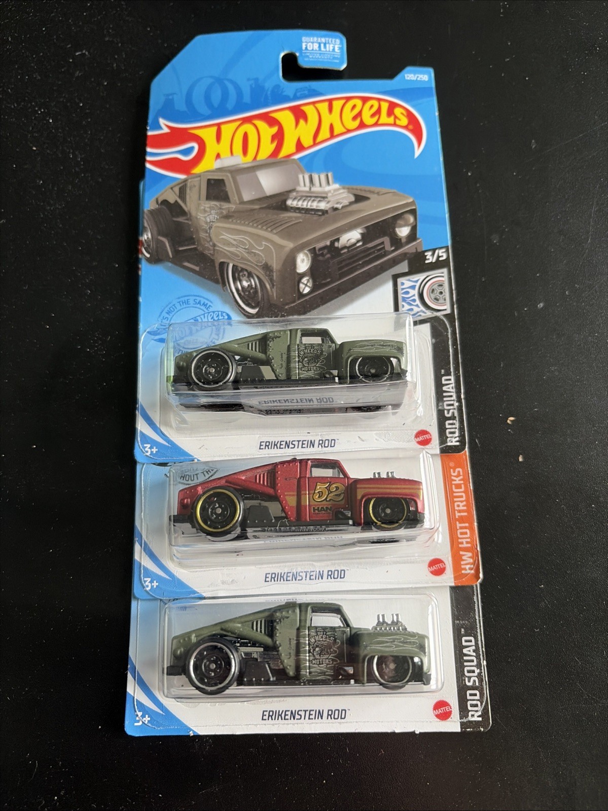 Hot Wheels HW Hot Trucks Rod Squad (#4/10) Erikenstein Rod #165/250 Lot Of 3