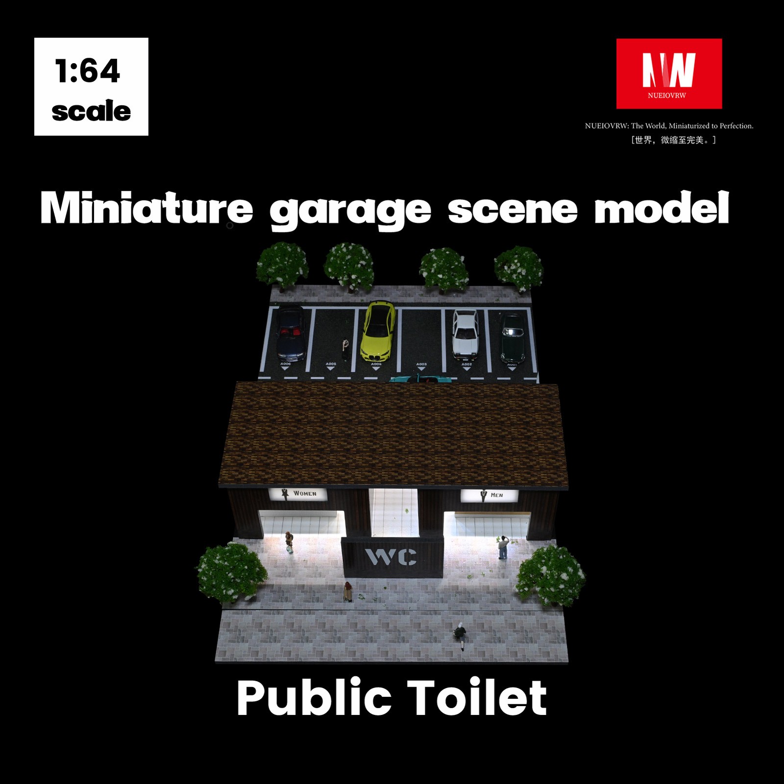 Diorama Diecast 1/64 Scale Garage Model City LED Street Buildings View Display