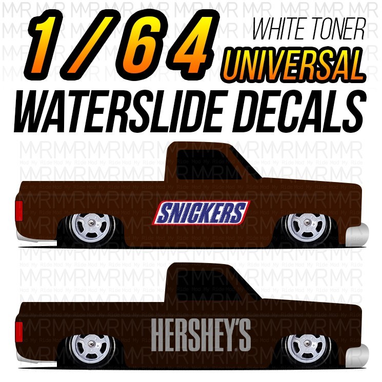 1/64 Scale SKITTLES M&M TOOTSIE White Toner Universal WaterSlide Decals for Hot