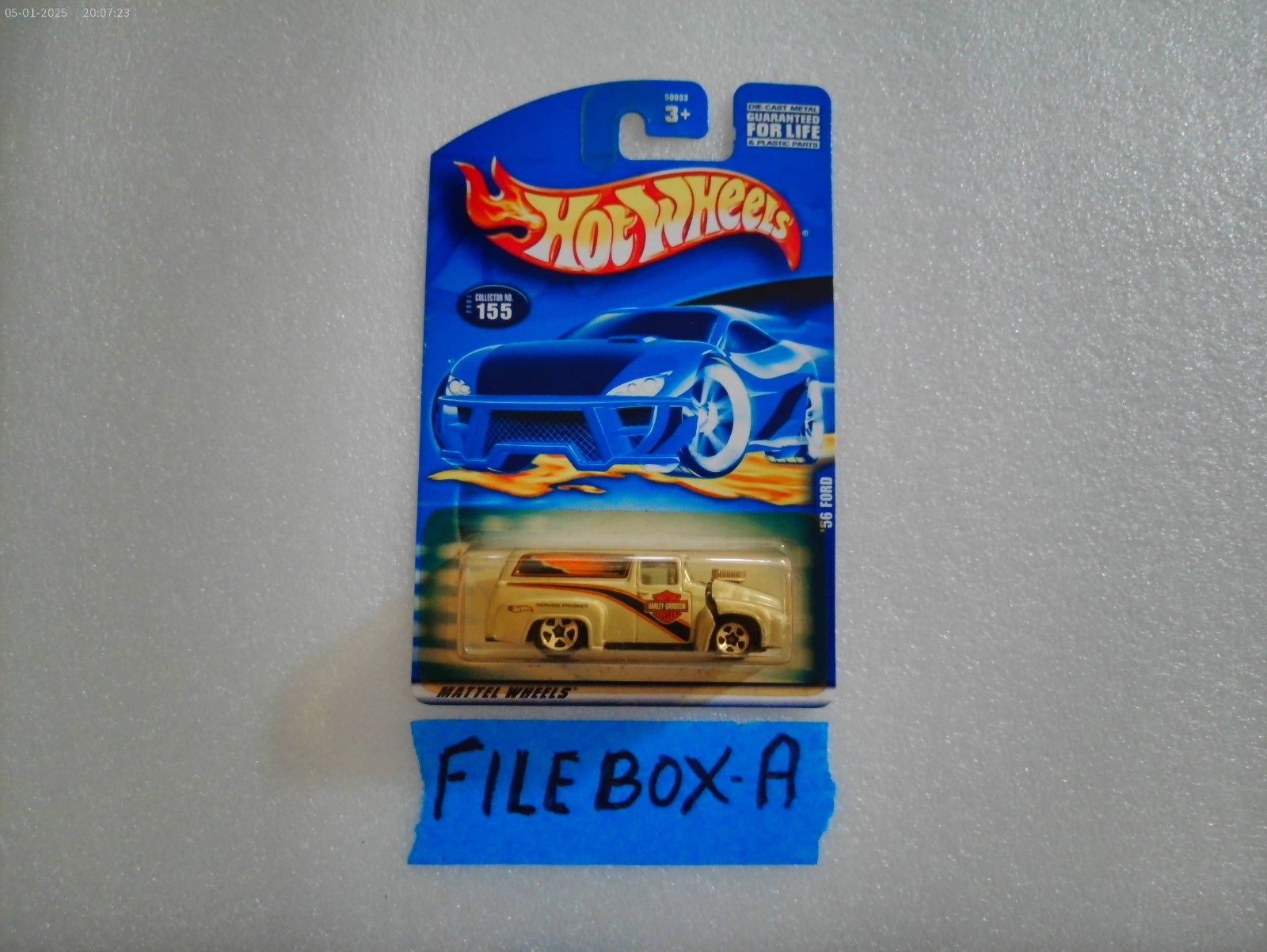 HOT WHEELS 1956 FORD PANEL HARLEY DAVIDSON SILVER TRUCK # 155 MATTEL NEW 1:64