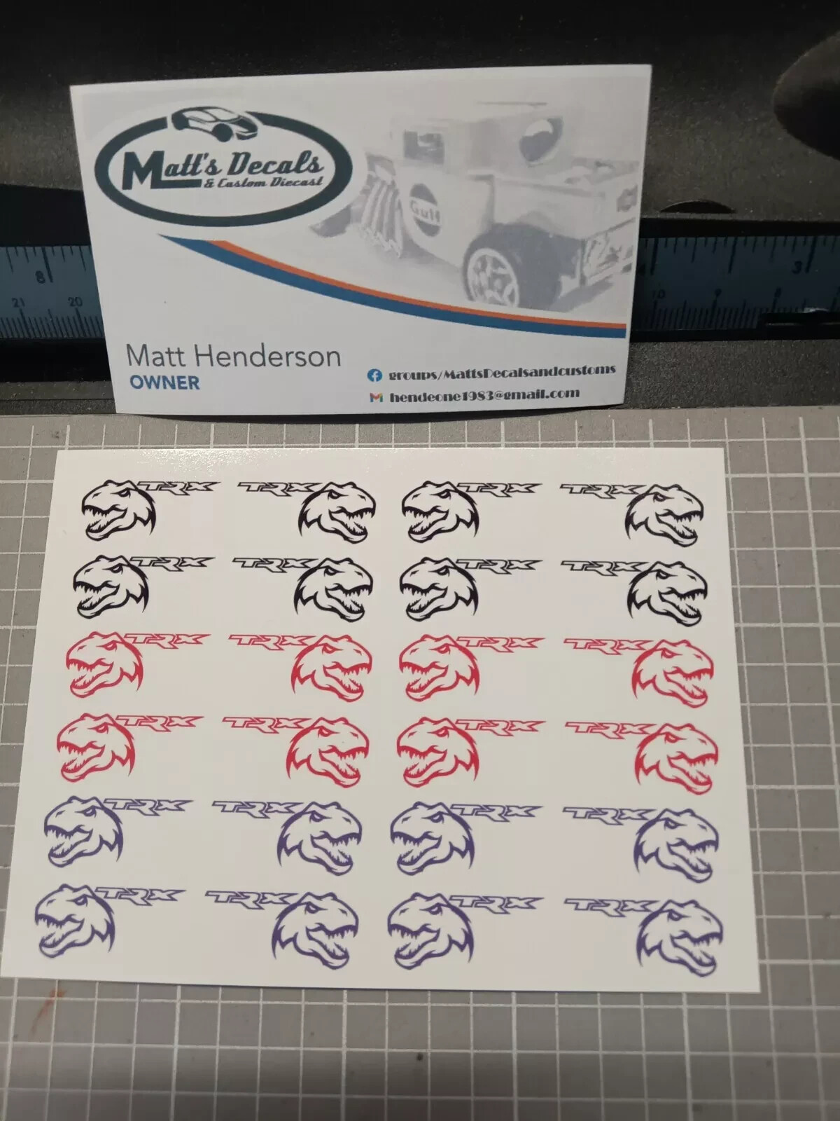 1/64 for hot wheels waterslide decals dodge trx ram trx MADE IN THE USA!