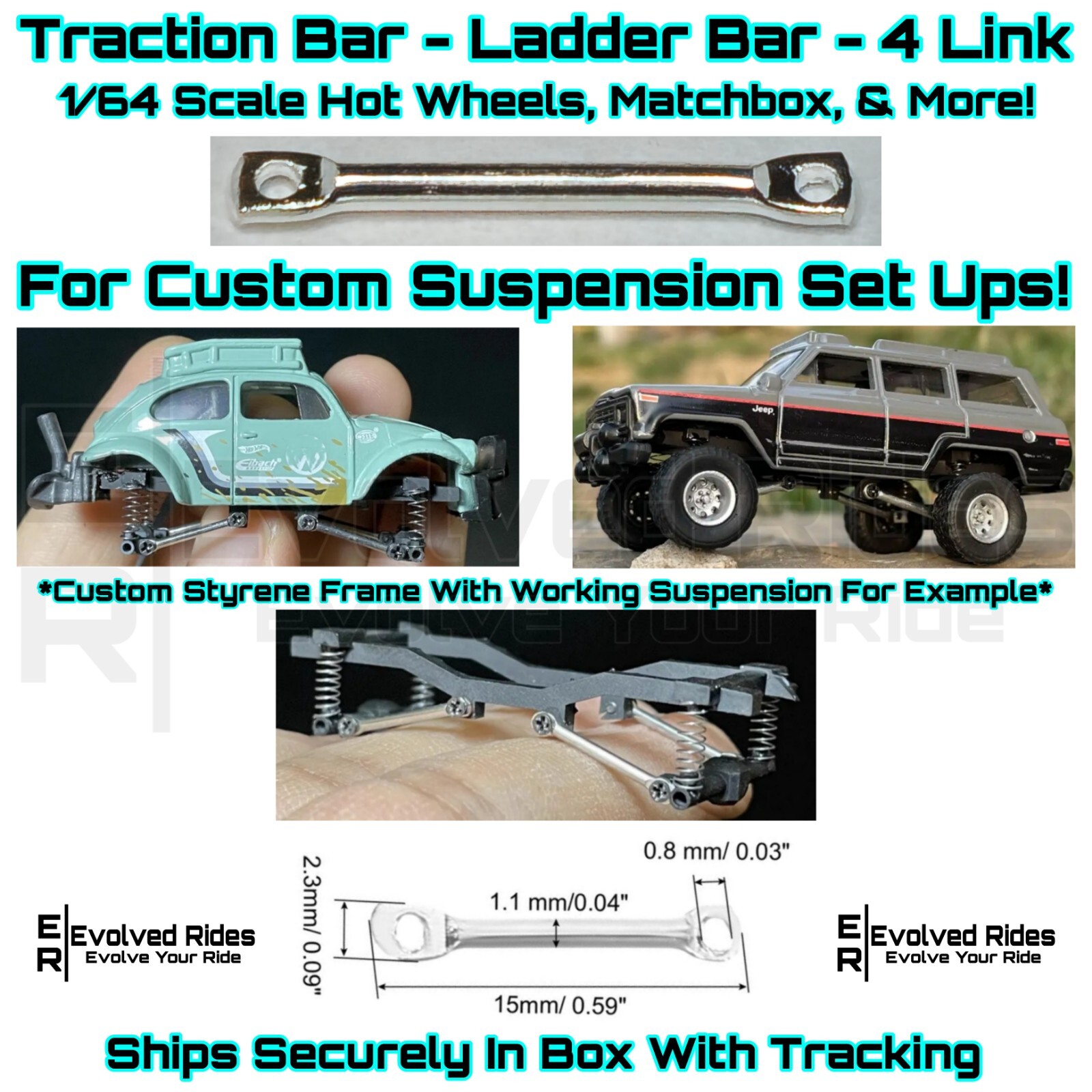 1/64 Scale Custom Suspension Lift Parts 20PC Hot Wheels Matchbox