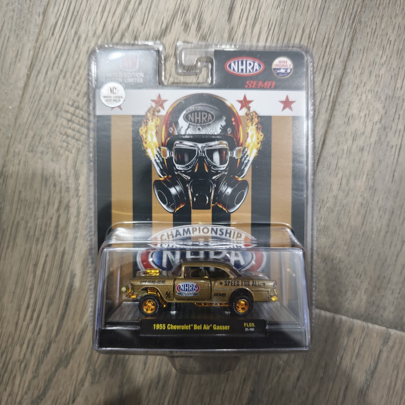 M2 Machines 2021 SEMA Exclusive SUPER CHASE 1955 Chevrolet Bel Air Gasser NHRA