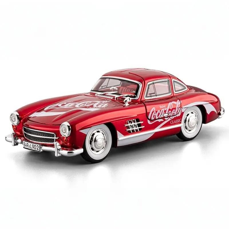 1:24 Mercedes Benz 300SL Coca Cola Alloy Diecast Car Model Sound/Light Gift NEW