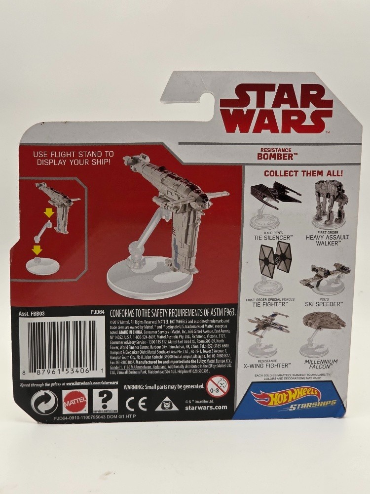2017 Hot Wheels Star Wars Starships Resistance Bomber (LOT 197)