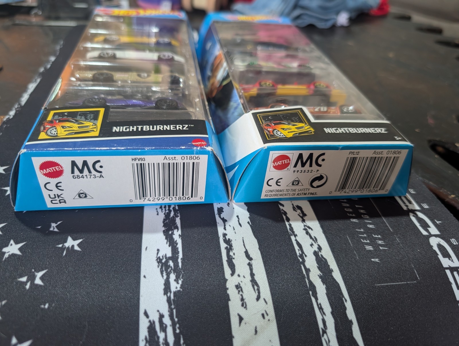 2 Hot Wheels Nightburnerz 5 Pack Diecast Car Lot NIP Nissan Datsun Honda Mazda