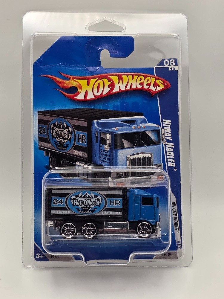 HOT WHEELS 2009 HW CITY WORKS 8/10 – HIWAY HAULER BLUE AND BLACK (WN) (TOTE 4)