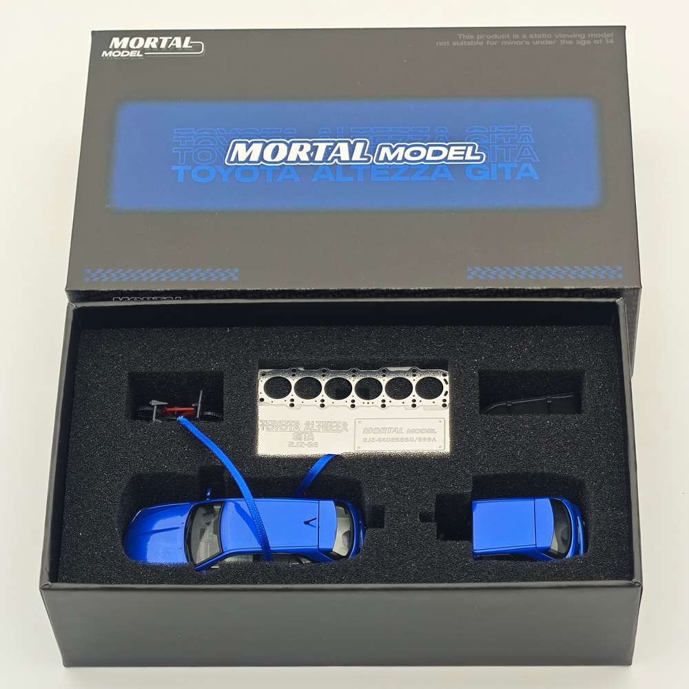MORTAL 1:64 Scale for Altezza Gita Elixir Trailer Set Diecast Toy Car Model Blue