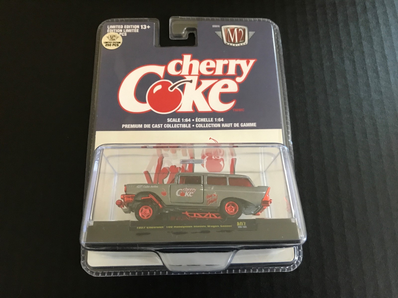 M2 Machines “Cherry Coke” ’57 Chevrolet Handyman Wagon Gasser RAW Chase 250 pcs.