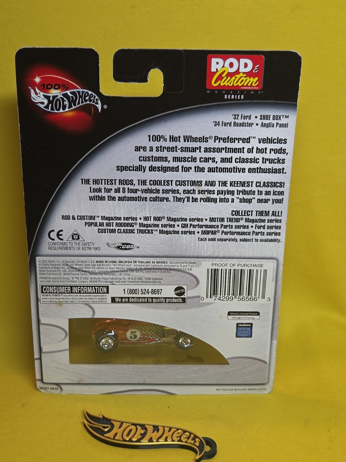 2002 Hot Wheels 100% Rod & Custom Series 1/4 ’32 FORD Orange RR & Gift 🔥48