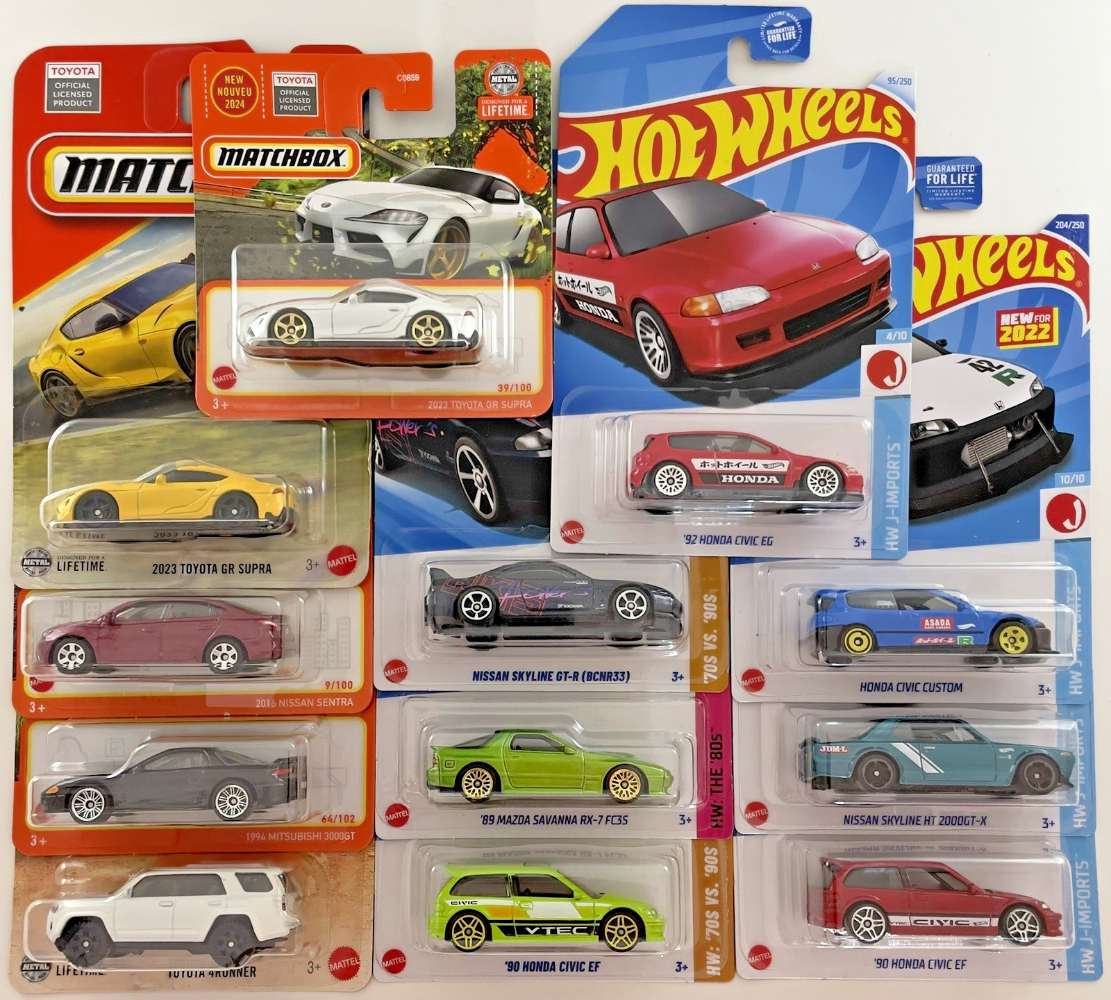 Hot Wheels And Matchbox JDM Lot Of 12 TOYOTA NISSAN MITSUBISHI MAZDA HONDA