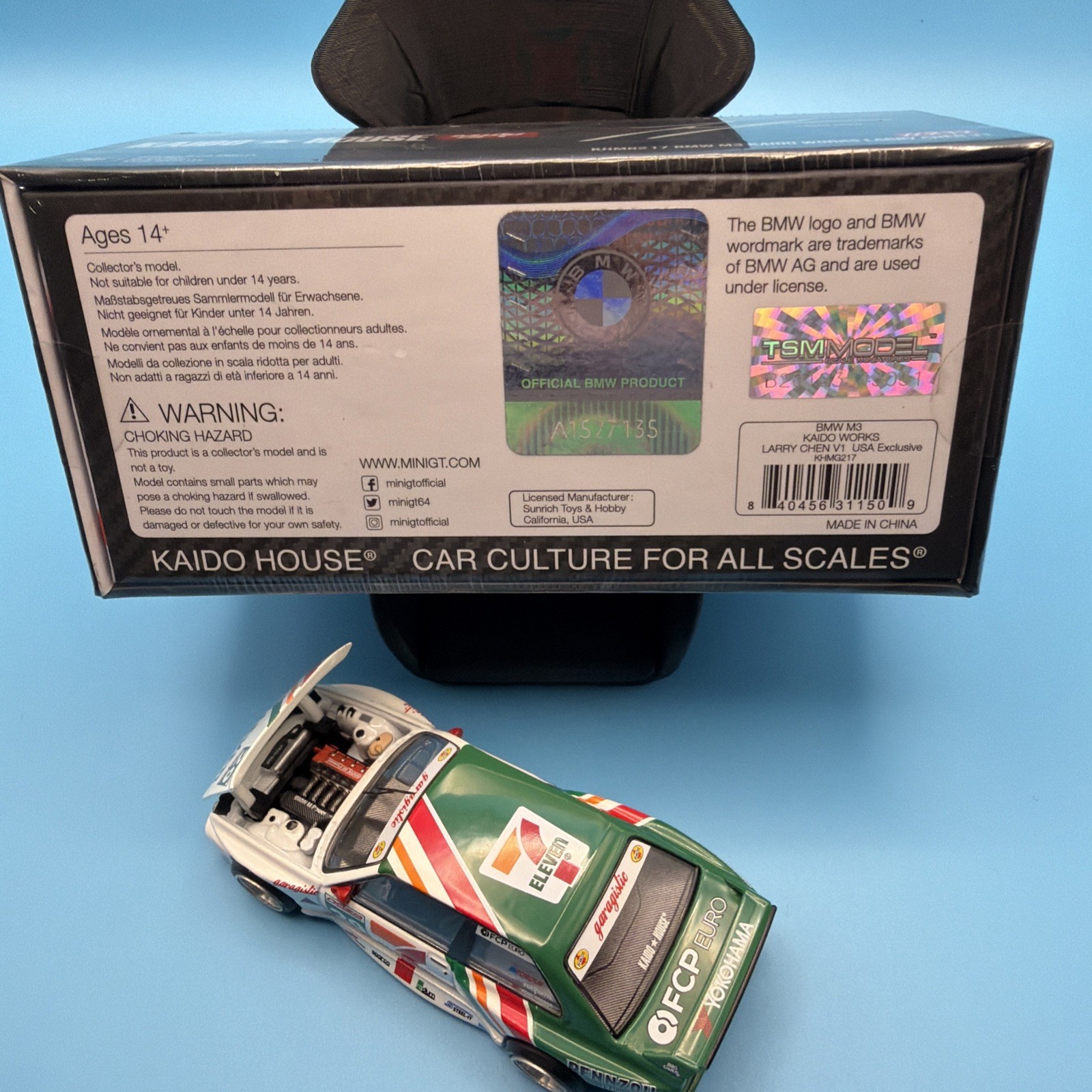 Kaido House x Mini GT 7-Eleven BMW M3 Kaido Works Larry Chen V1 #217 1/64 Sealed
