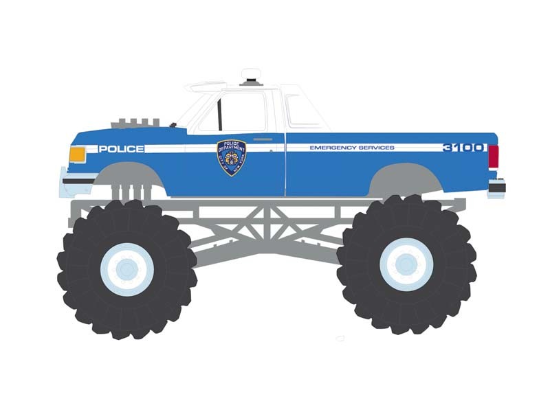 6 PACK 1990 Ford F-350 NYPD Kings of Crunch SE Hot Pursuit 1:64 Model 49170E
