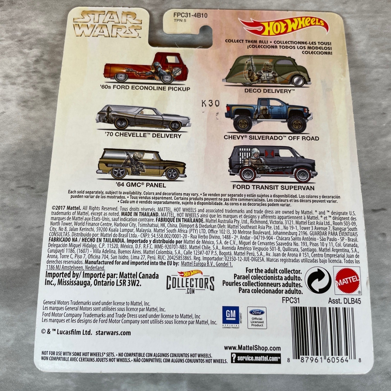 Hot Wheels Star Wars Bounty Hunter Series Complete Set of 6 Real Riders Diecast