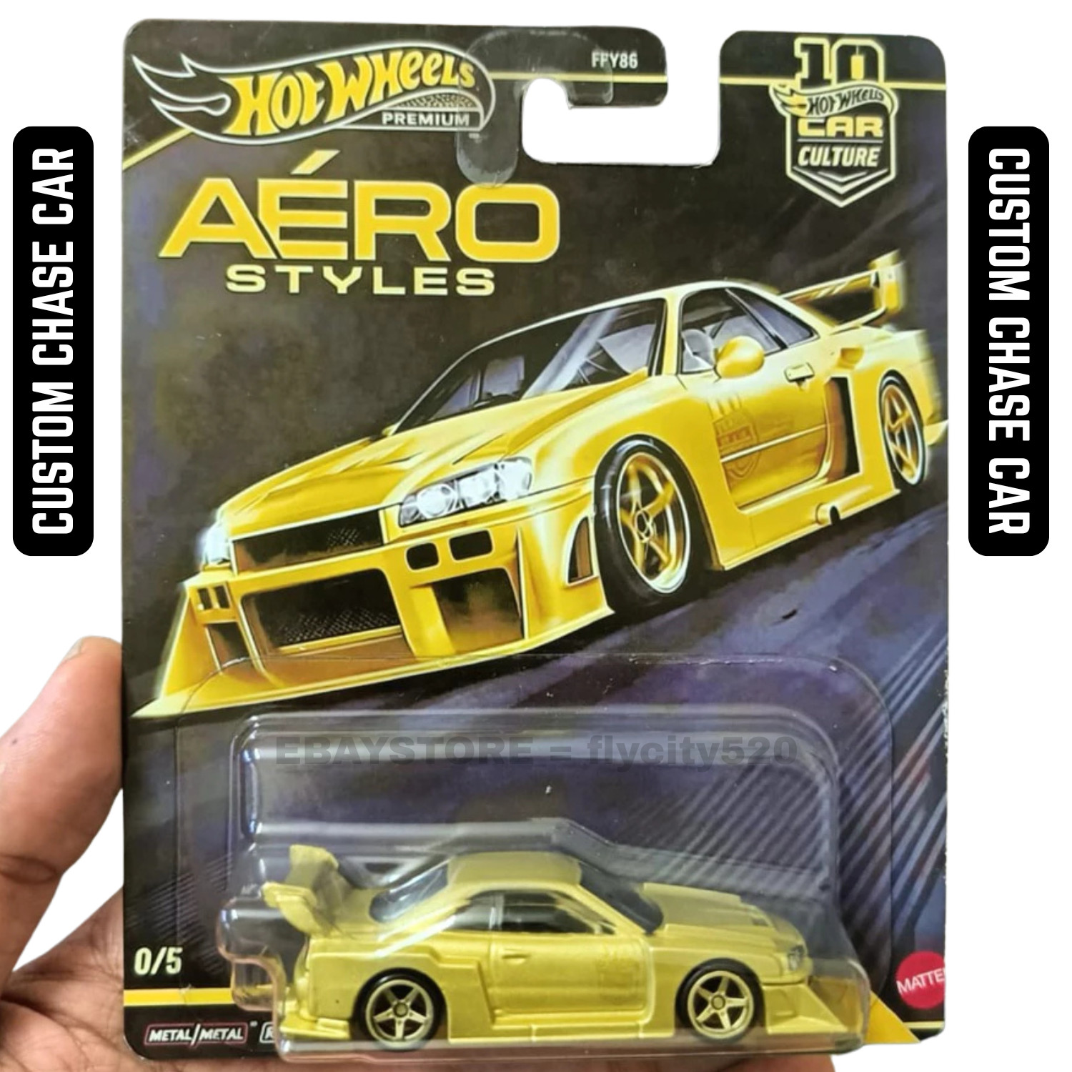 Hot Wheels Aero Styles Gold LBWK LB-ER34 Super Silhouette CUSTOM CHASE Diecast