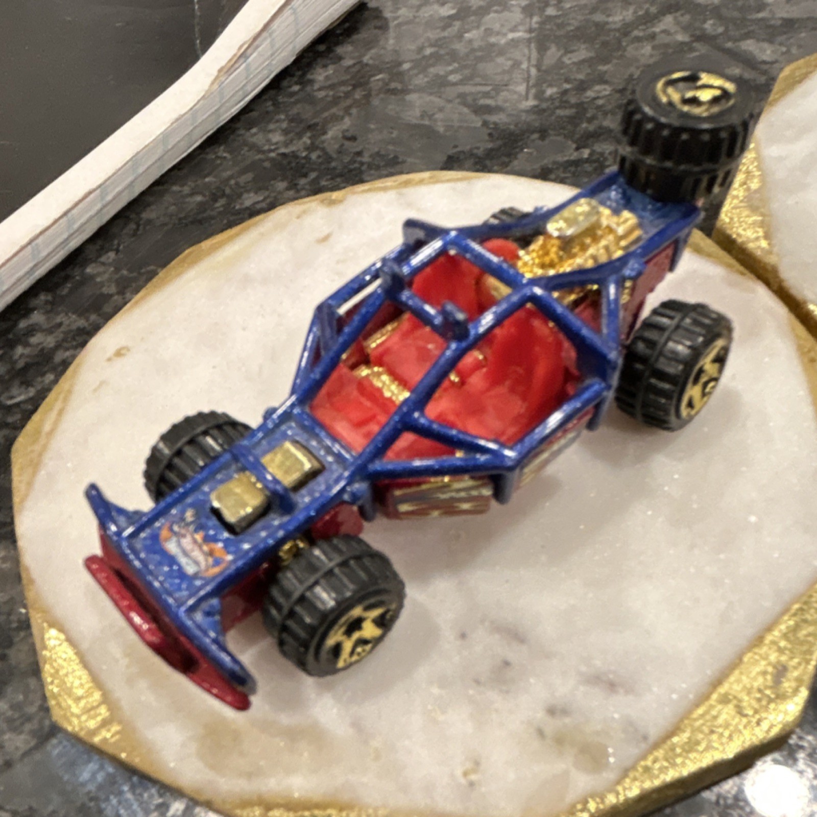 Hot Wheels Blue Red Gold Number 4 1:64 Diecast Car 3-7 Years Boys & Girls