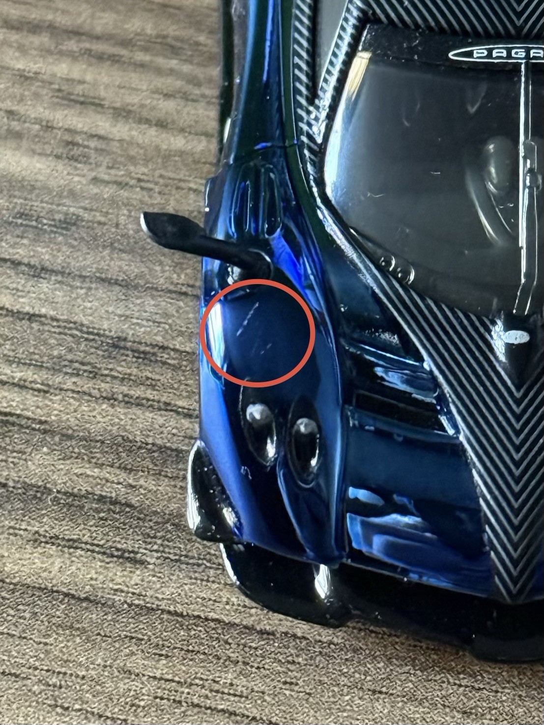 Hot Wheels RLC ’21 Pagani Huayra R Spectraflame Blue HWF21. SCRATCHED
