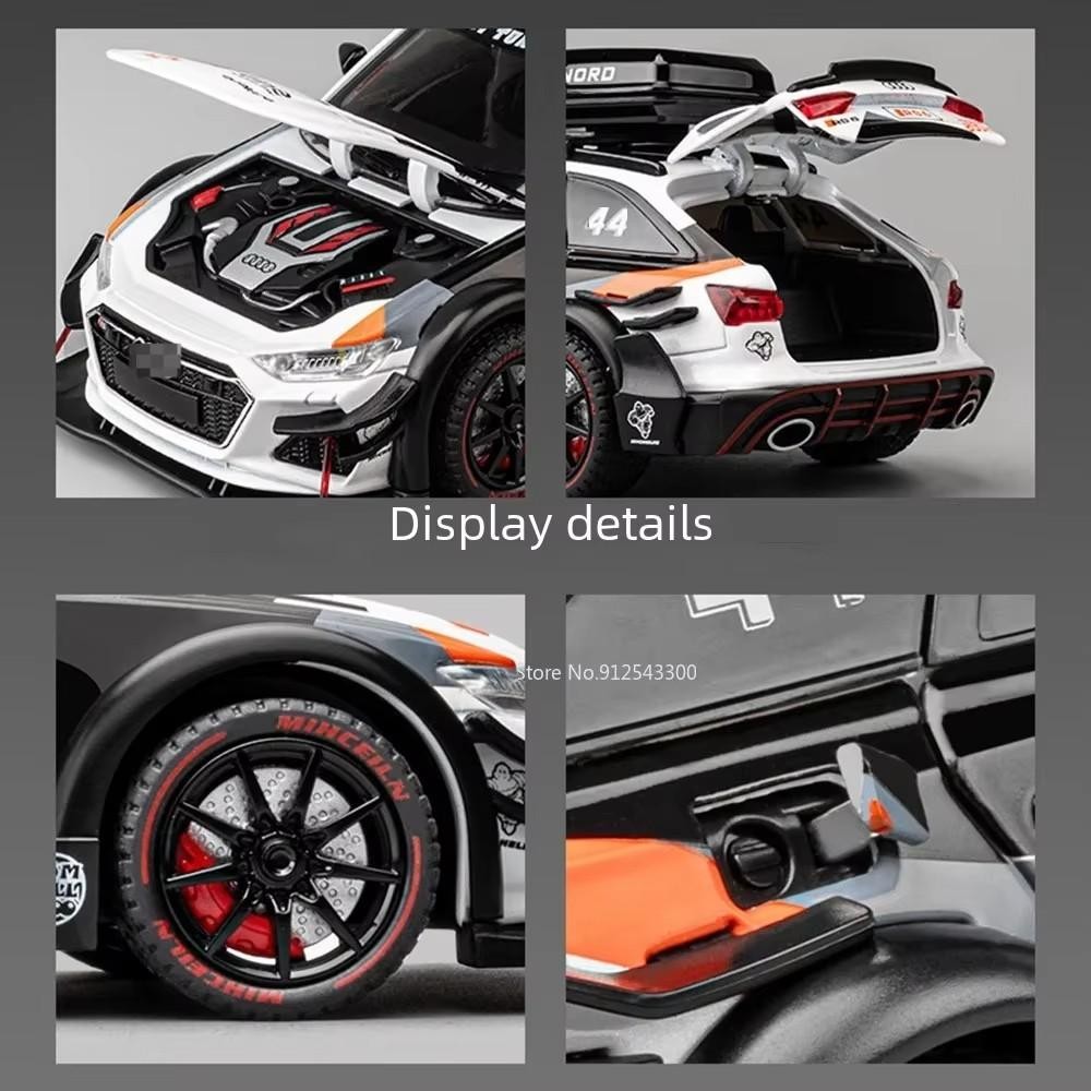1:24 Audi RS6 Racing Car Diecast Alloy Metal Vehicle Model Collection Gift NEW
