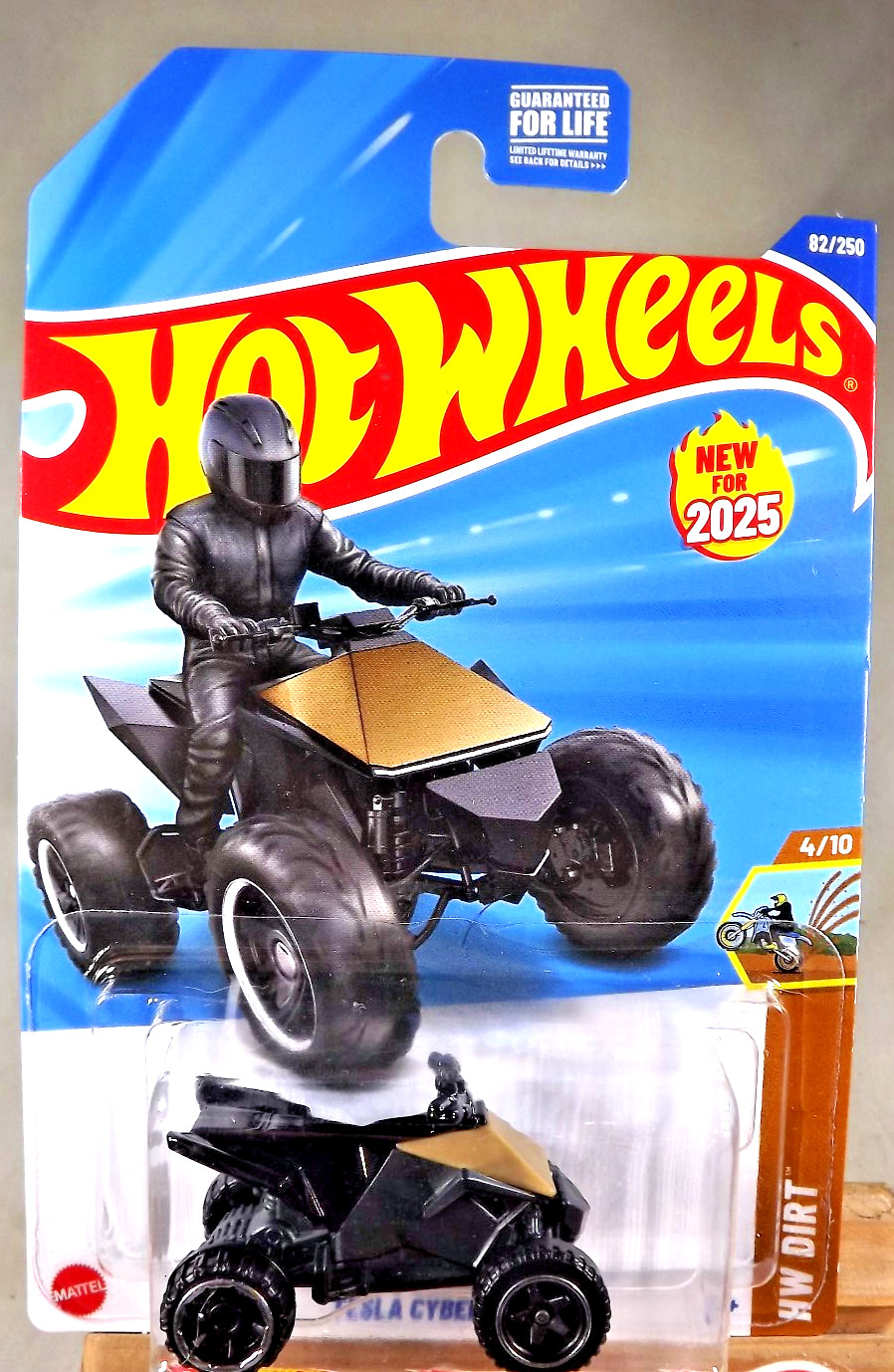 2025 Hot Wheels #82 HW Dirt 4/10 TESLA CYBERQUAD Tan-Black w/Black OH6-Baja5 Sp