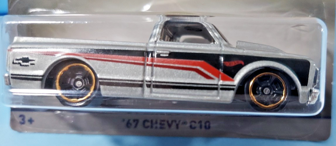 Hot Wheels ~ 100 years Chevrolet Trucks ~ ’67 Chevy C10 ~ Silver ~ 3/8 ~ NIP