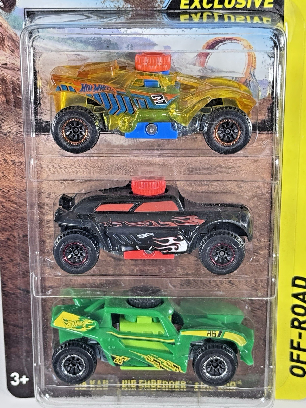 Hot Wheels Extreme Shoxx 3 Pack Off Road Exclusive – DA Kar Rip Shredder Rip Rod