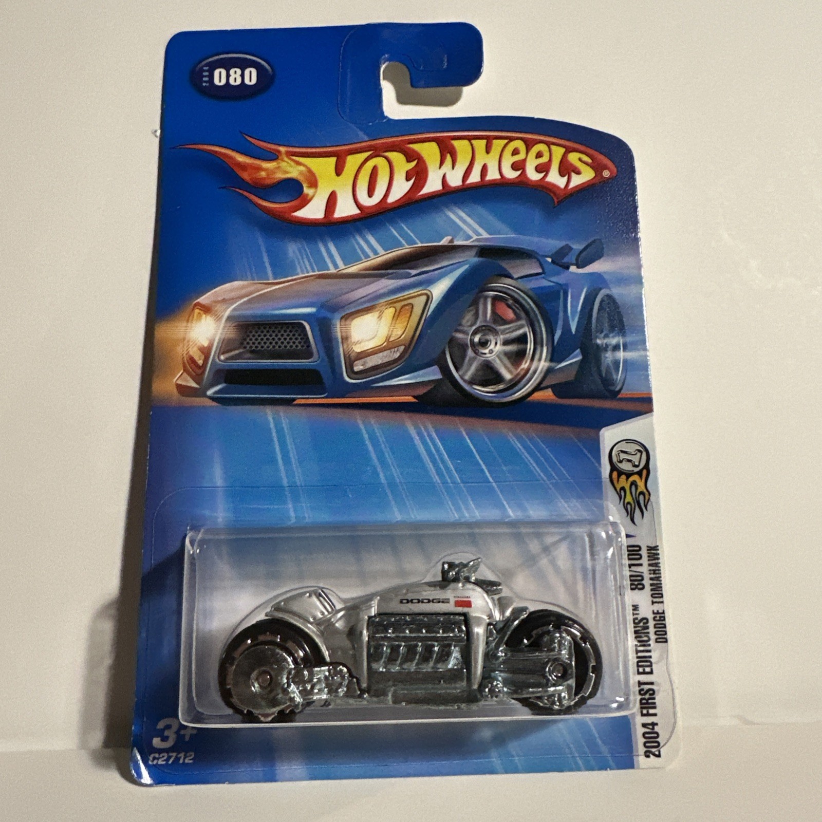 2004 Hot Wheels #80 First Editions 80/100 DODGE TOMAHAWK Silver wBlk/Chrome rim