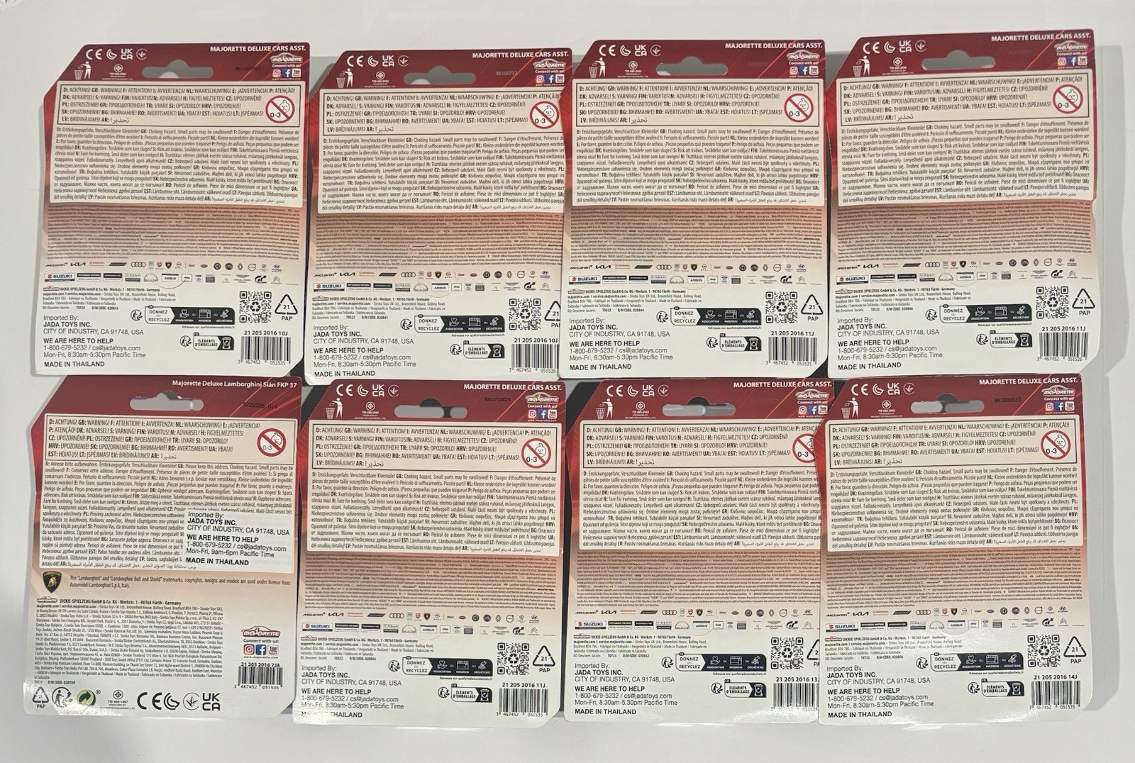 Majorette Deluxe Cars Lot Of (8)-Brand New With MINT/NM Cards & Packaging