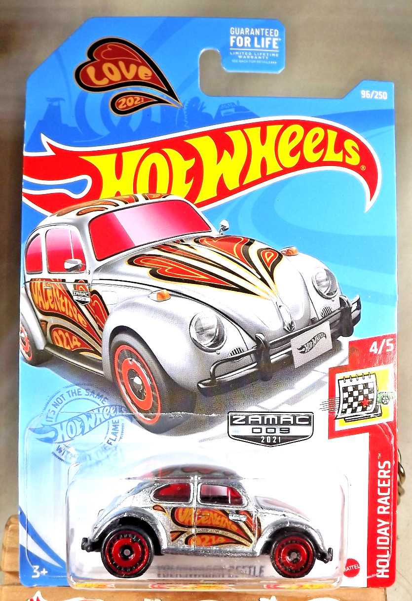 2021 Hot Wheels Walmart #9 Zamac #96 Holiday Racers 4/5 VOLKSWAGEN BEETLE Zamac