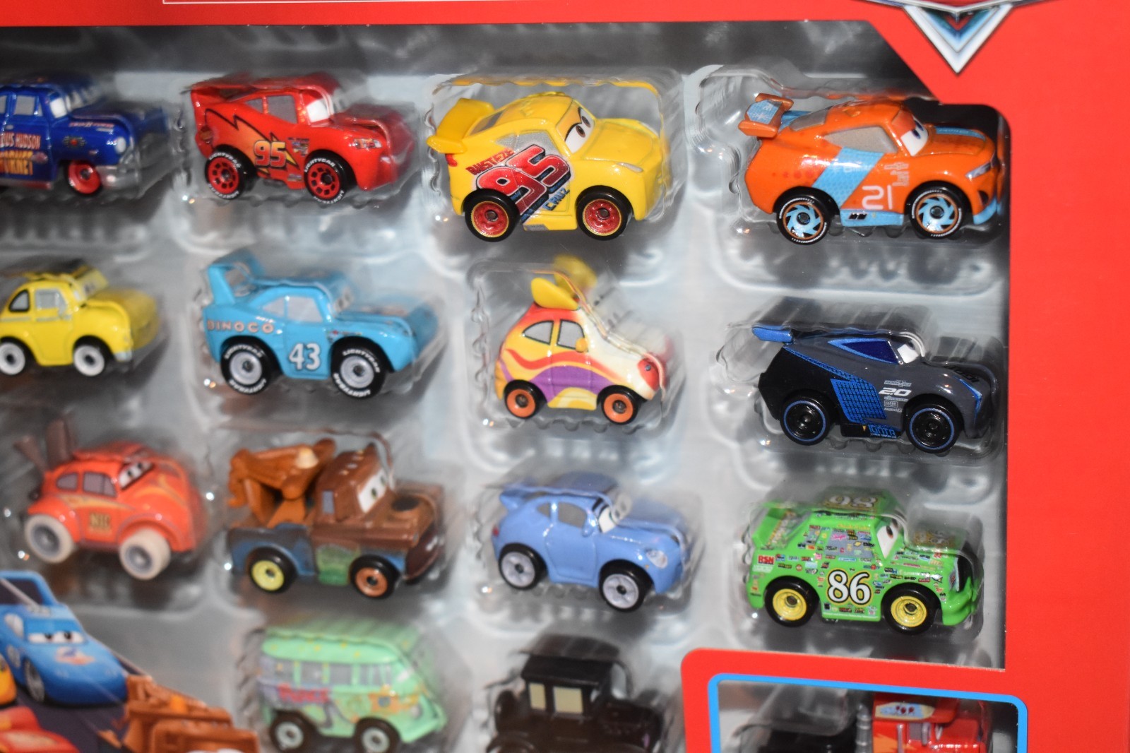 Disney Pixar Cars Mini Racers VARIETY CARLA VELOSO,SALLY,LUIGI, 15 Pack LOT 2NEW