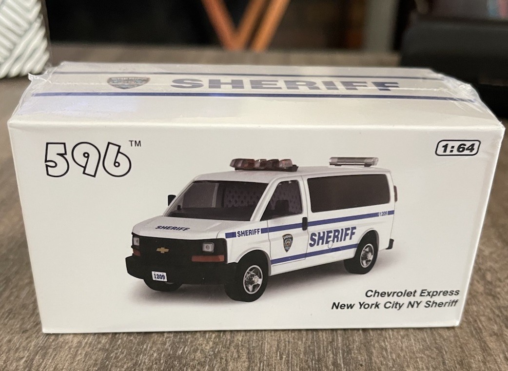 596 Model Ford E350 Super Duty Van NYC Sheriff Sealed 1/64