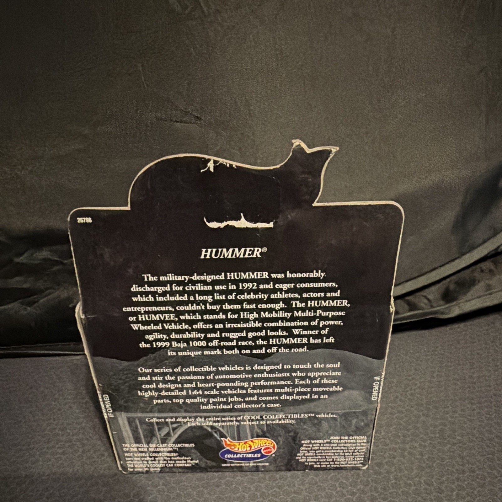 Hot Wheels Collectibles 1992 Hummer HUMMER Military Yellow Diecast 1:64 w/ Case