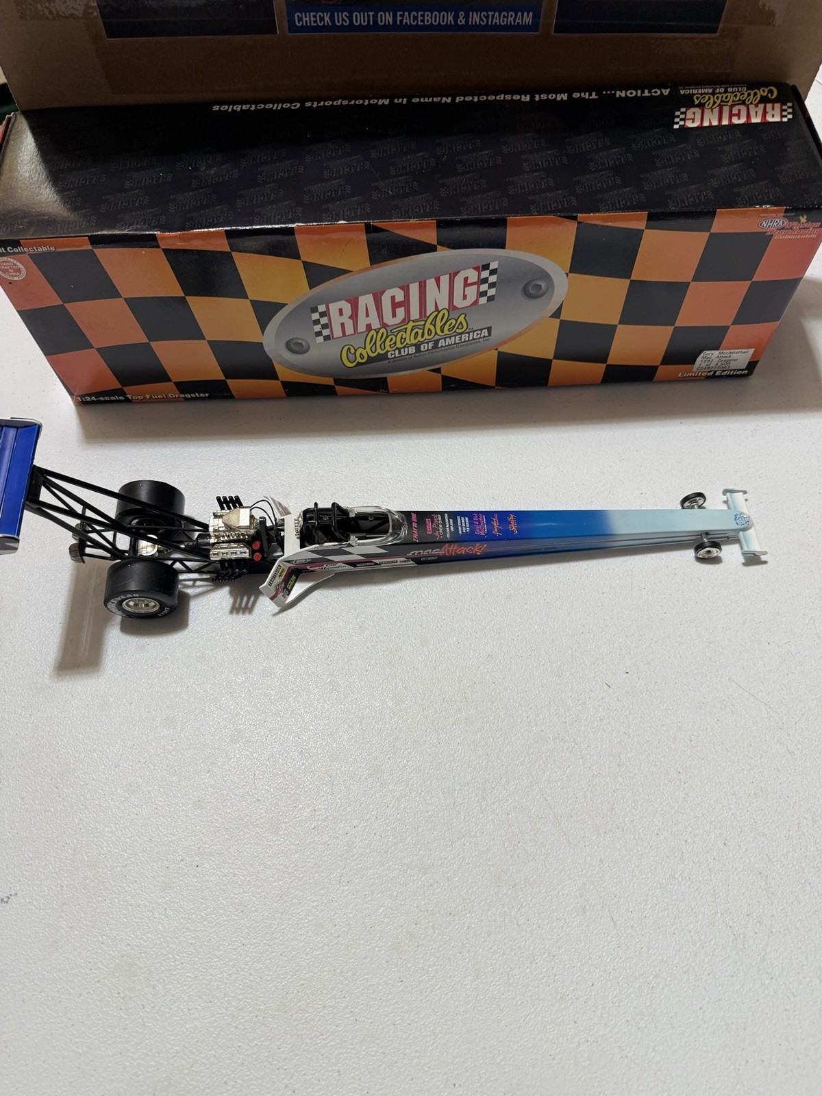 CORY MCCLENATHAN MAC ATTACK 1992 NHRA Top Fuel Dragster 1/24 Diecast