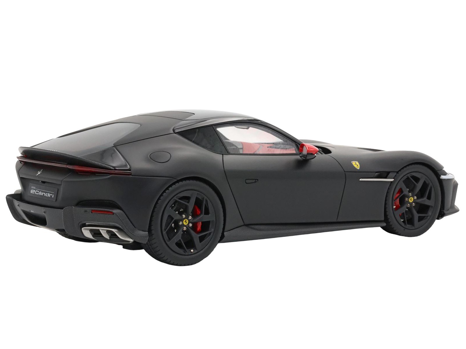 FERRARI 12CILINDRI MATT BLACK & DISPLAY CASE 1/18 MODEL CAR BY BBR P18254 E