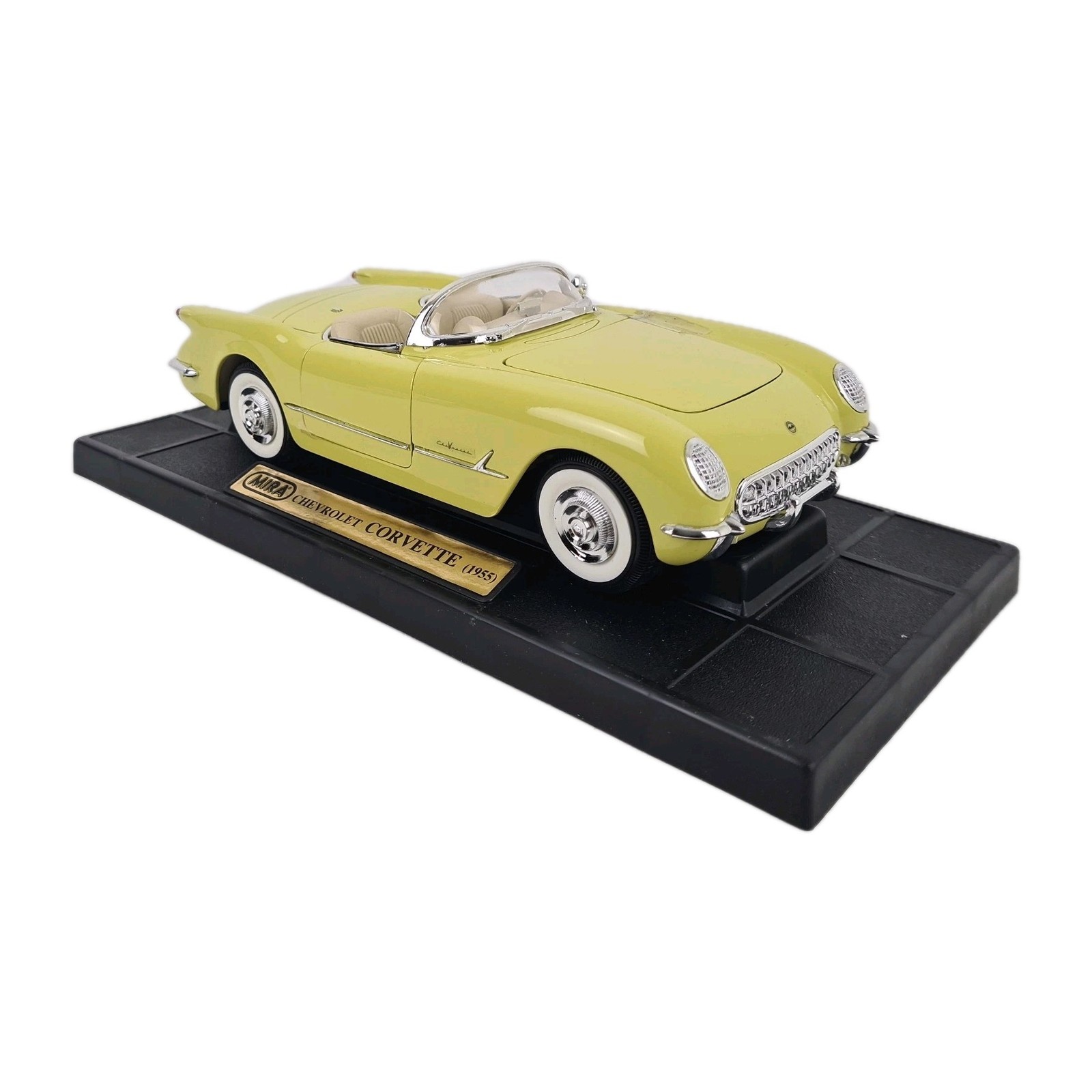 🚨 Mira Golden Line 1:18 Die Cast Chevrolet Corvette 1955 Cream Classic Car D88