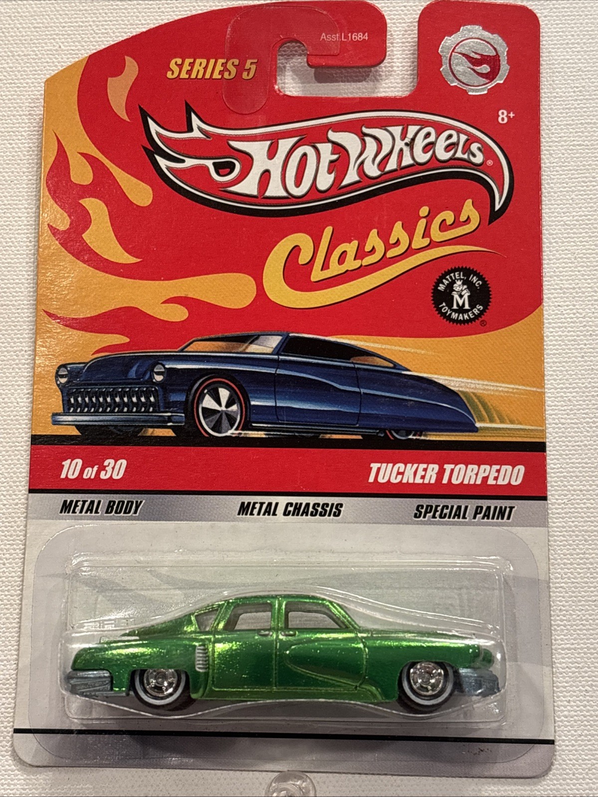 Hot Wheels Classics Series Rare Tucker Torpedo Green Chase Real Riders HC62 MINT