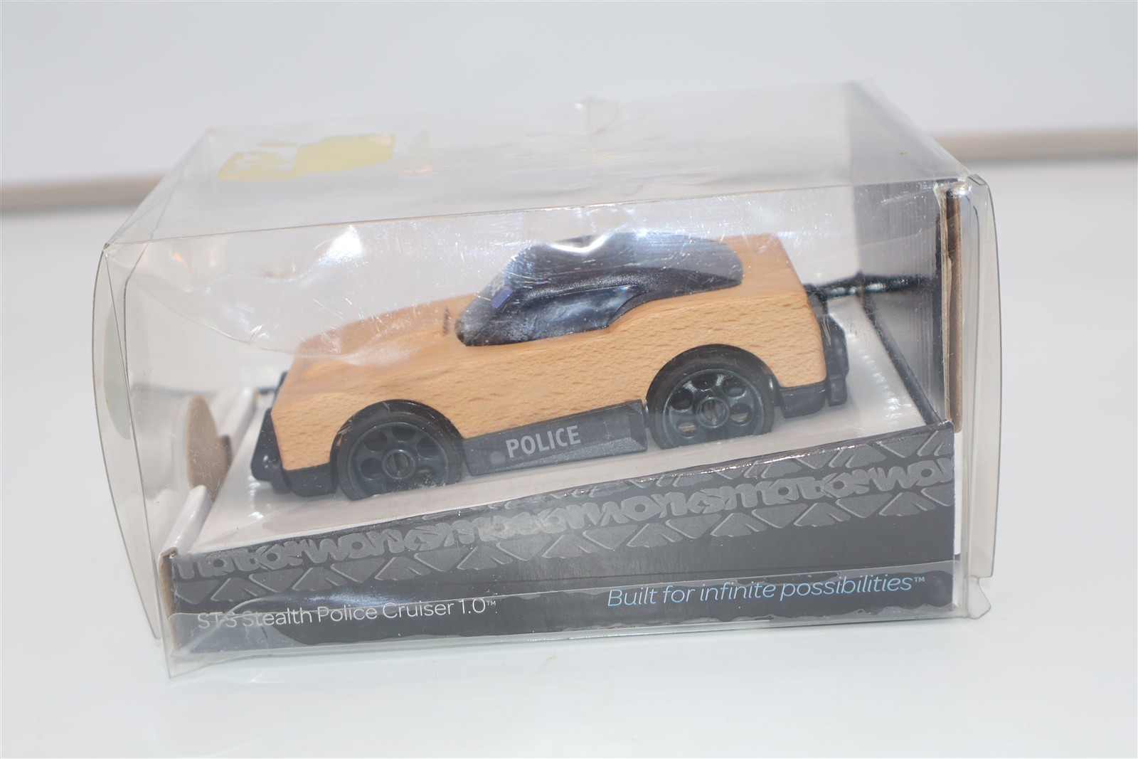 Motorworks – STS STEALTH POLICE CRUISER 1.0 Wooden Car Vehicles Snap-Fit – NEW –