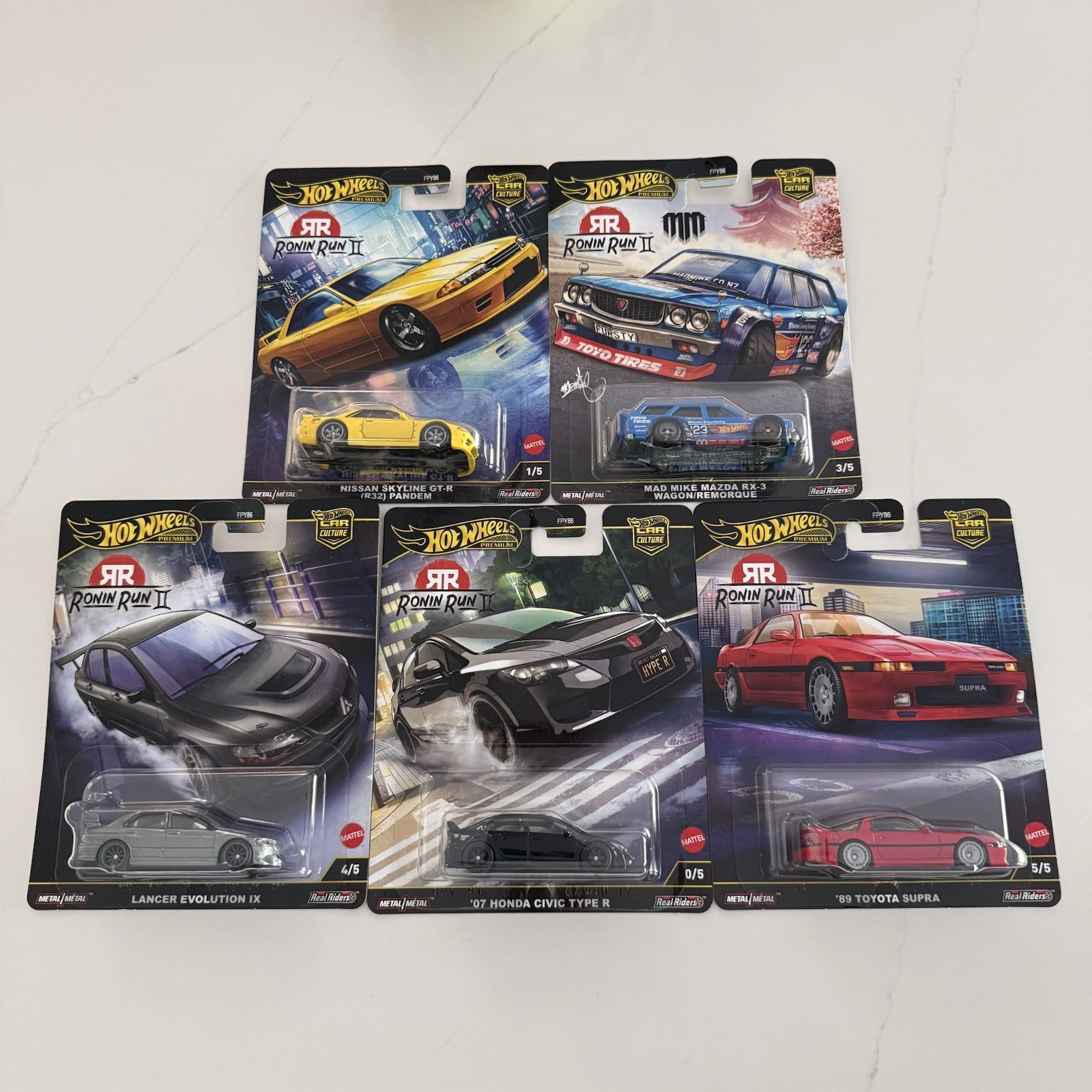 Hot Wheels Ronin Run 2 Set With CHASE ‘07 Honda Civic Type R Car Culture Premium