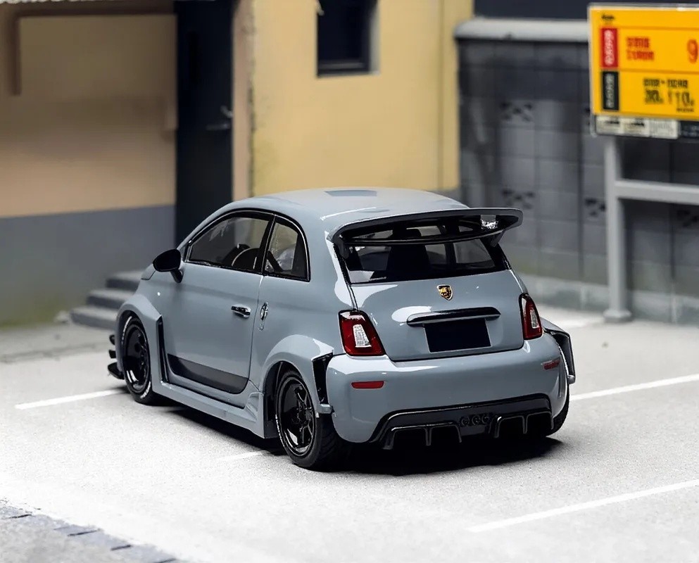 MINIGT 1:64 Gray Abarth 595 LB Works ABAS Sports Model Diecast Metal Car