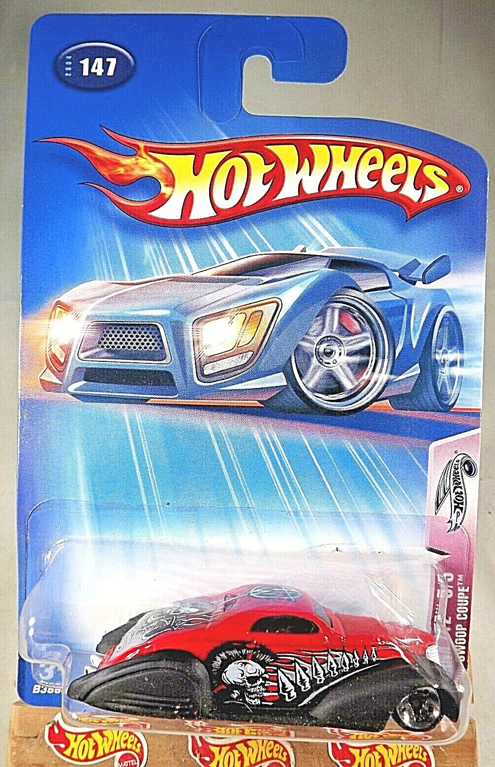 2004 Hot Wheels #147 Crank Itz 5/5 SWOOP COUPE Red-Black w/5 Sp-5Dot Dish Spoke