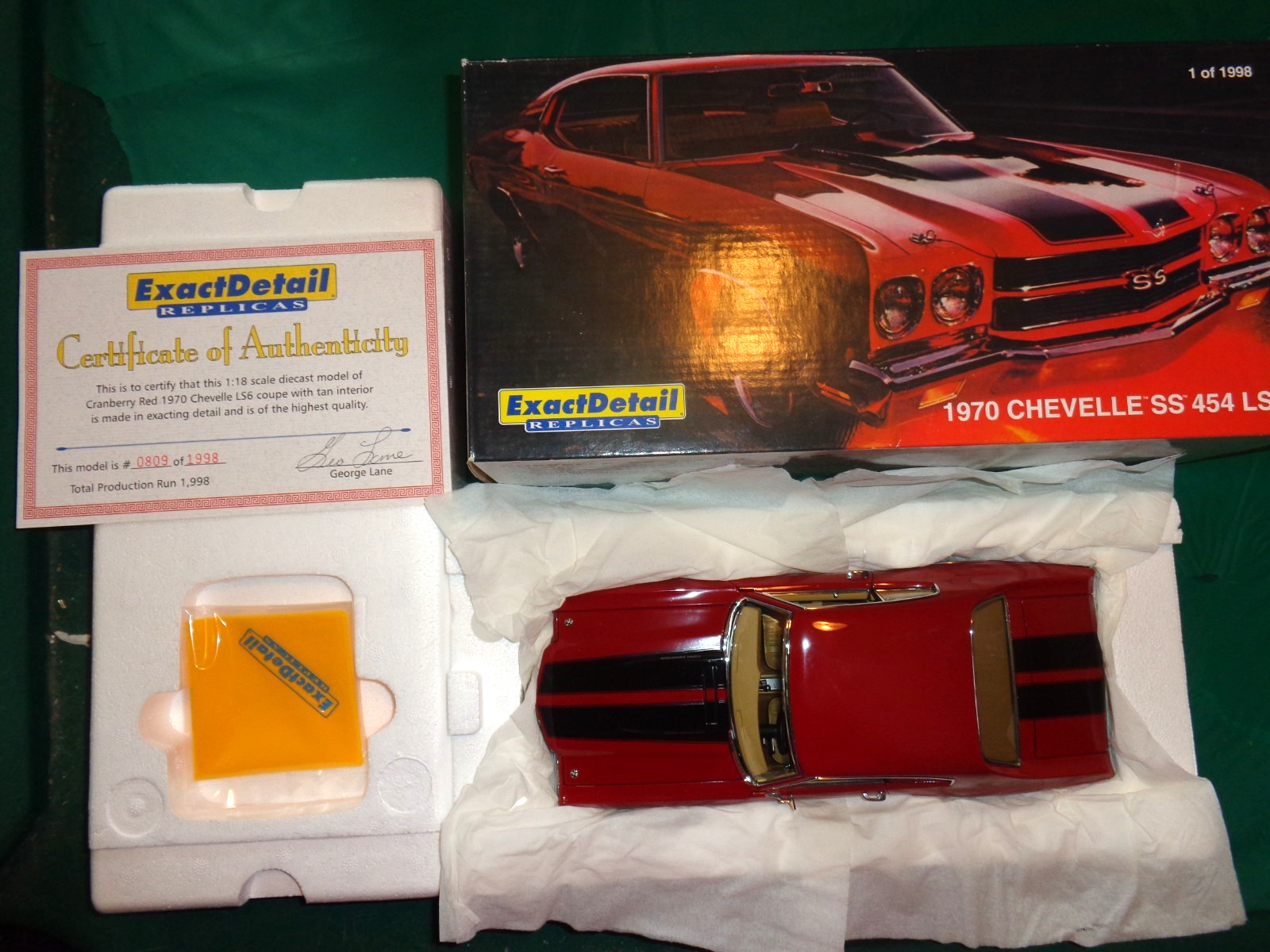 Exact Detail Replicas Red 1970 Chevelle SS 454 LS6 #809/1998 Die Cast 1:18 NIB
