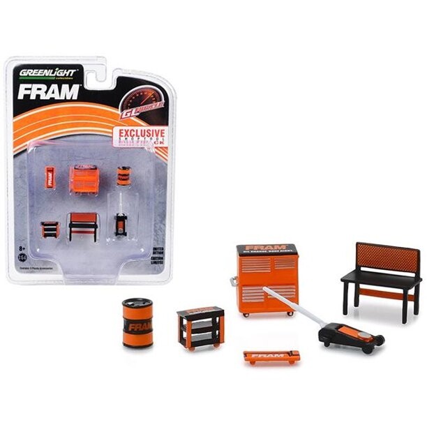 Greenlight Collectibles Muscle 6 Piece Set Shop Tools – FRAM Oil Filters (1:64)