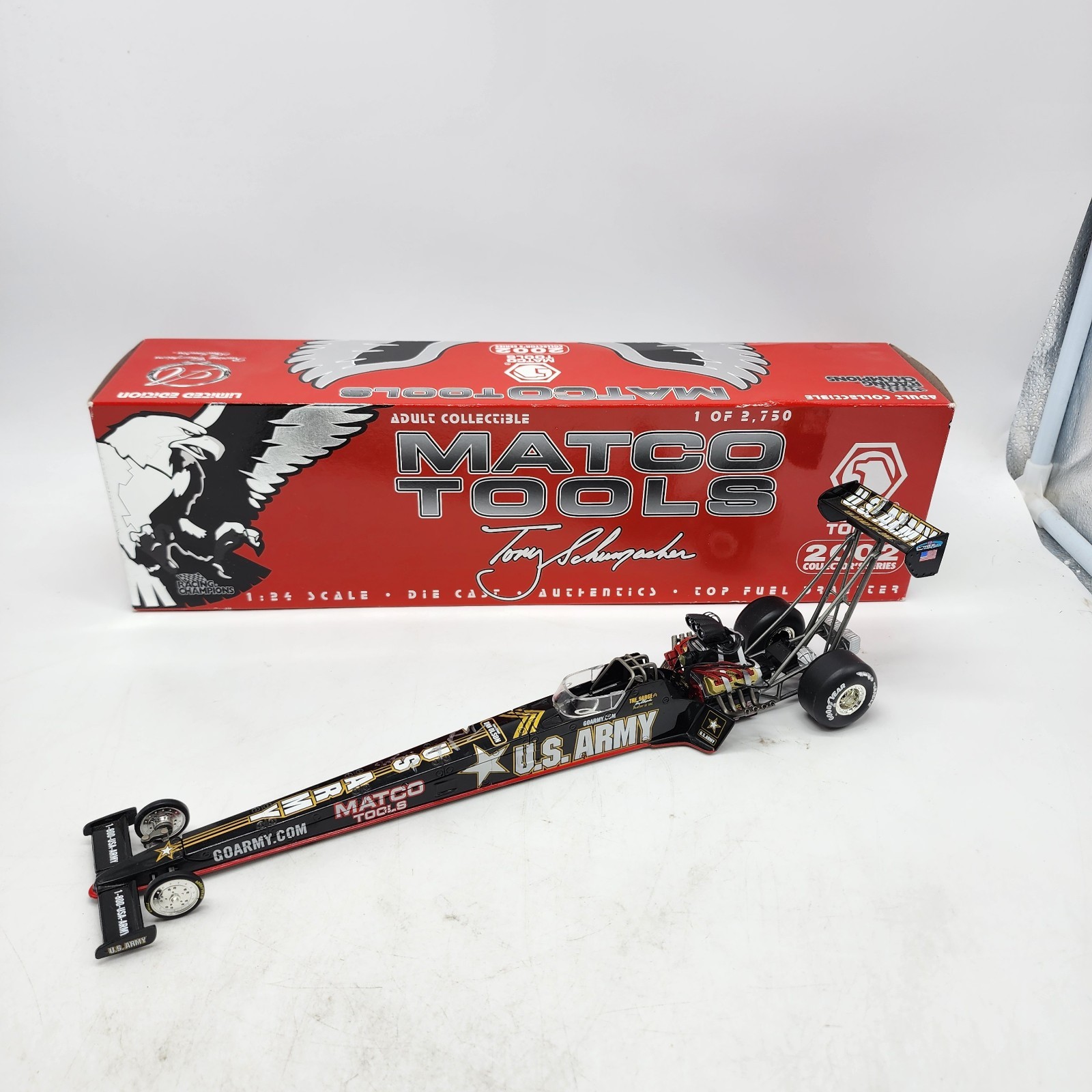 36D Matco Tools 1:24 2002 Tony Schumacher Army Dragster TSA2422R 1 of 2,750