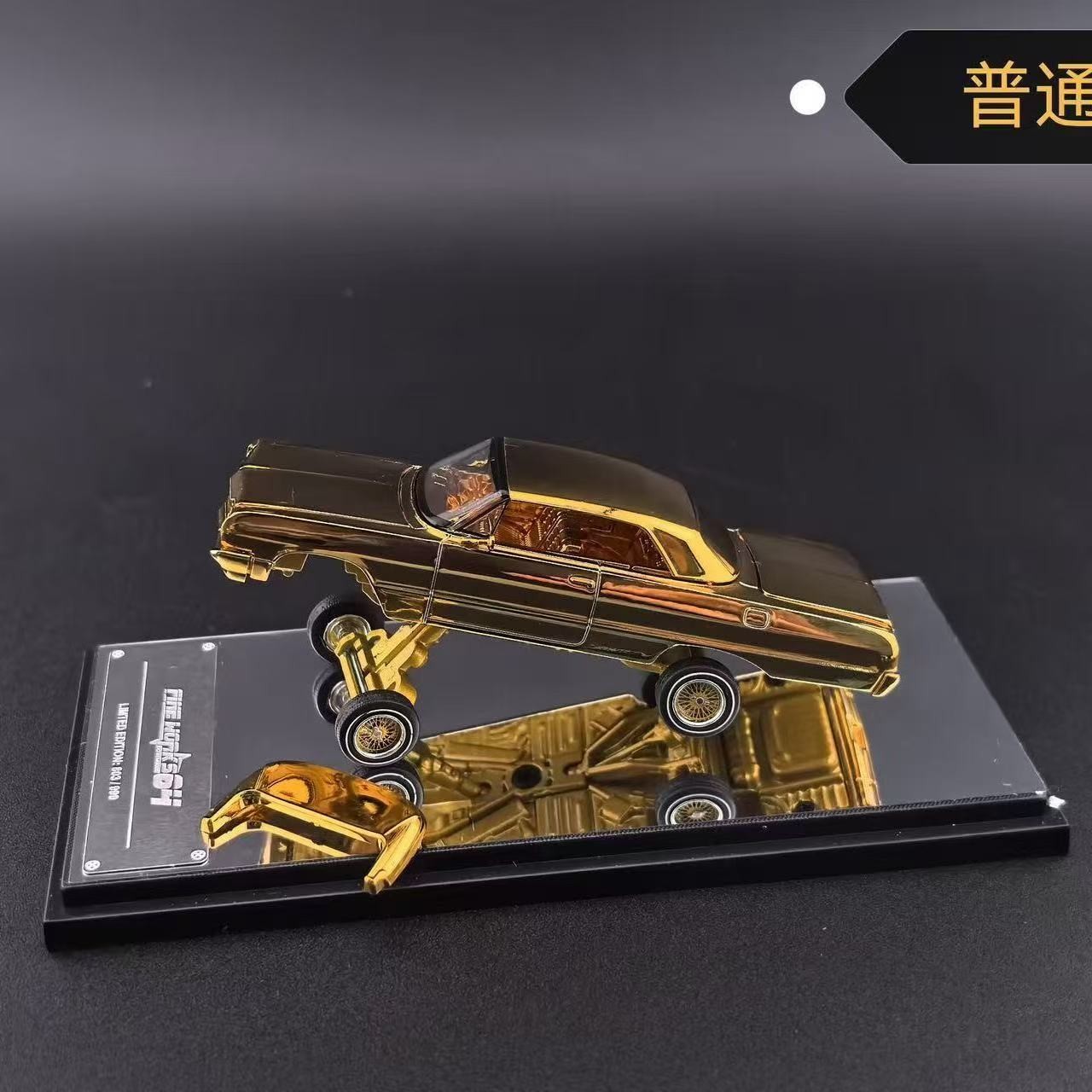 （Pre sale）Fine Works64 1/64 Gold West Coast Impala Low Rider Diecast Model Car
